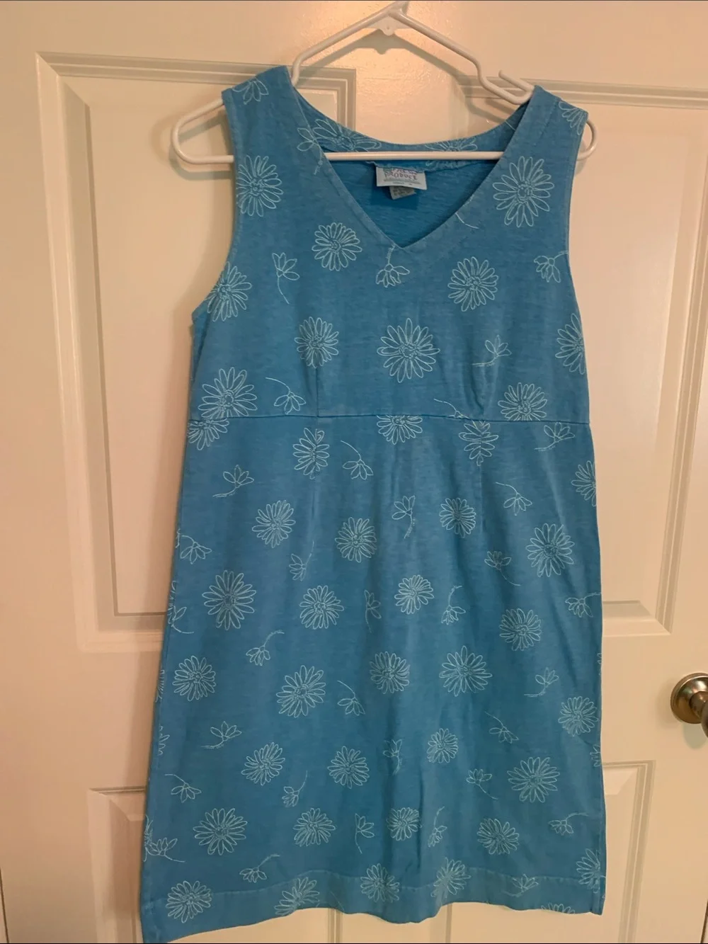 Fresh Produce Sky Blue Floral V-Neck Midi Dress 100% Cotton - Picture 1 of 4
